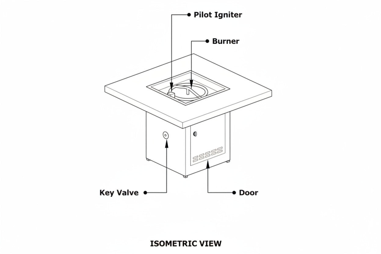 Bella Fire Table Stainless Steel